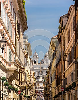 Via dei Condotti, a street in the center of Rome photo