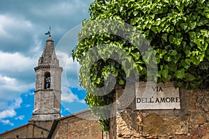 Via dell` Amore or Love Street in Pienza, Tuscany, Italy photo