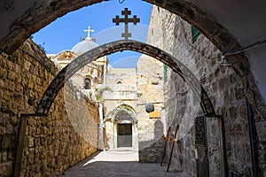 Via Dolorosa at the 9th and last stop of christ photo