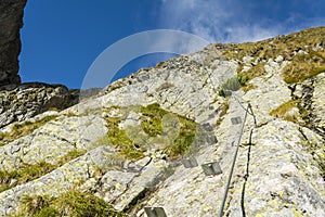 Via ferrata - Elements that facilitate crossing the more difficult part of the route, i.e. steps and buckles.