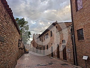 Via Giovanni Boccaccio in the little town Certaldo in the Tuscany photo