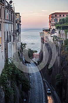 Via Luigi de Maio Street in Sorrento on the Sorrentine Coast in the Evening photo