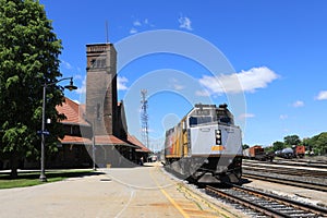 Via Rail train in Brantford, Canada