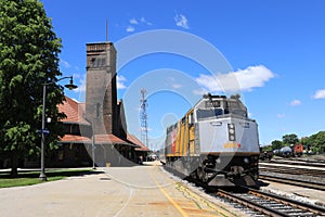 Via Rail train at Brantford, Canada