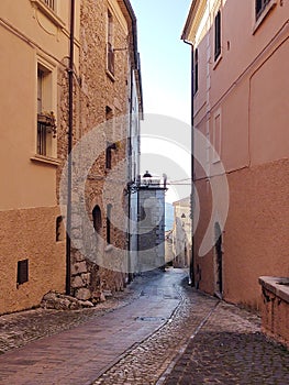 Via Re Manfredi, Rocca dArce, historic centre in medival town in Italy photo