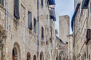 Via San Matteo street in Tuscany, Italy photo