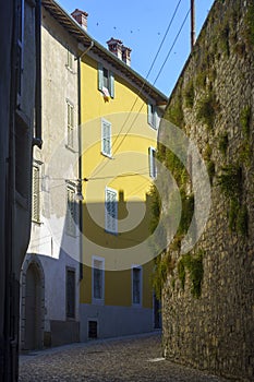 Via Simone Mayr, old street of Bergamo, Italy photo
