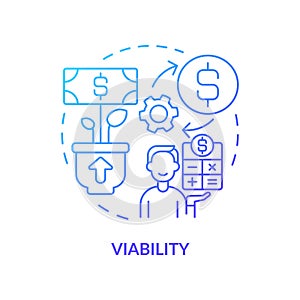 Viability blue gradient concept icon