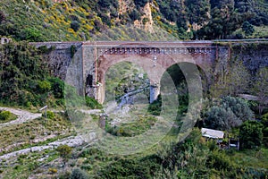 Viaduct Contrada Piano Rocca on the northeast coast of the island of Sicily