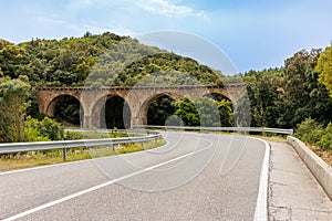 Viaduct of the old railway line Siliqua-San Giovanni Suergiu-Calasetta on the island of Sardinia