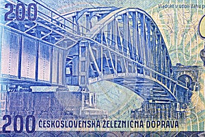 Viaduct in udoli vahu near Strzechom from money