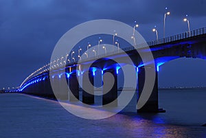 Viaduct under blue l