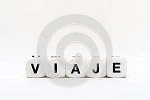 Viaje, dice letters photo