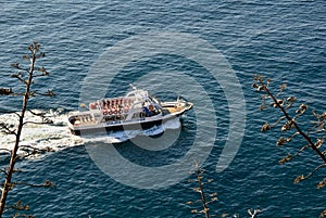 Touristic excursion boats at the Costa Brava - Spain photo