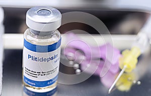 Vial with antiviral chemical compound plitidepsin, This formulation has a much more potent antiviral efficacy against SARS-CoV-2