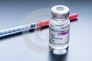 Vial of Astrazeneca Covid-19 vaccine