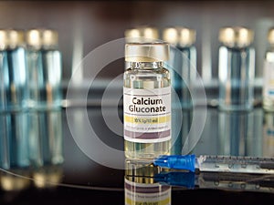 Vial of Calcium Gluconate and syringe
