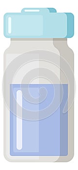 Vial icon. Small glass flacon for treatment dose