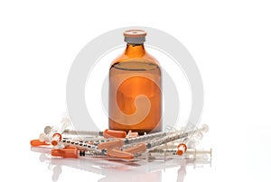 Vial of medicine and syringe