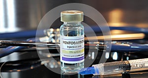Vial of pentobarbital injection