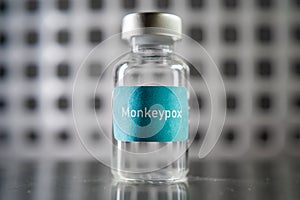 A vial of vaccine for Monkeypox virus photo