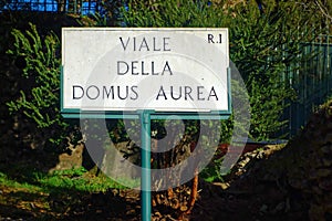 Viale della domus area sign Rome Italy photo