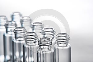 Vials for biological sample on white background. photo