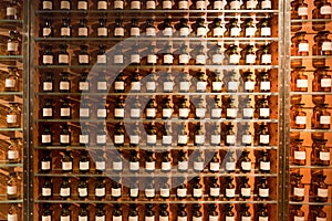 Vials with fragrances in the perfume shop.