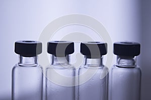 Vials without Medication in a row