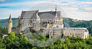 Vianden castle between forest, Luxembourg