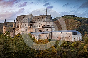 Vianden Castle, Luxembourg's best preserved monument, one of the largest castles West of the Rhine Romanesque style