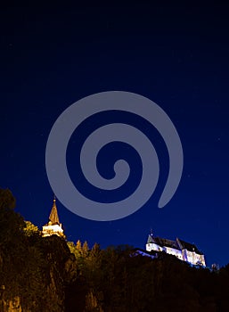 Vianden castle at night. Luxembourg