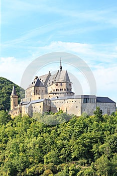 Vianden castle and a small valley