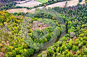 The Viaur river in Aveyron, France