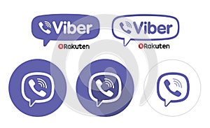 Viber messenger logo set