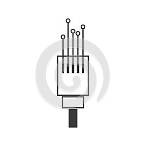 Viber optic cable icon vector flat design template