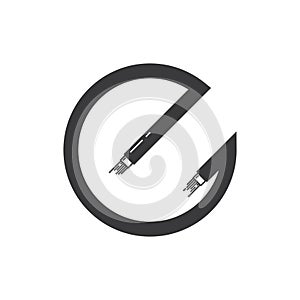 Viber optic cable icon vector flat design template