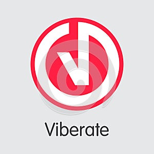 Viberate Virtual Currency. Vector VIB Graphic Symbol.