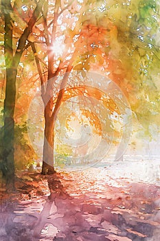 The vibrancy of nature caught in Impressionist brushwork, a watercolor scene alive with the dance of light