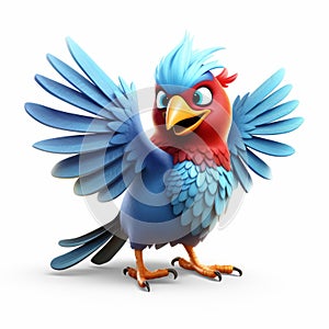 Vibrant 3d Animated Bird With A Big Blue Bill In Clash Of Clans Style