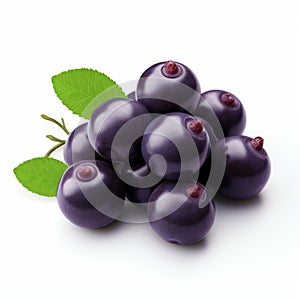 Vibrant 3d Black Currants On White Background