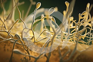 Vibrant 3D illustration of cellulose synthesis process