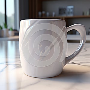 Vibrant 3d Mug On Quartz Countertop - Unreal Engine 5 Style