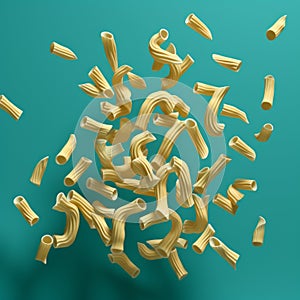 Vibrant 3d Pasta Tossing: A Fusion Of Numerical Complexity And Romanesque Art