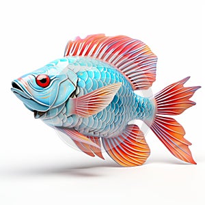 Vibrant 3d Transparent Fish Stock Photo With Playful And Whimsical Depictions