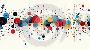 Vibrant Abstract Background with Colorful Circles and Dots on a Light Canvas