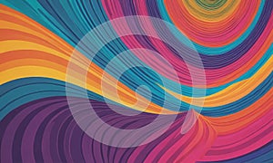 vibrant abstract background features swirling pattern overlapping lines in various colors, creating dynamic