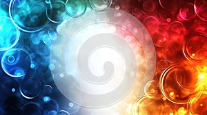 A vibrant abstract background featuring colorful bubbles and soft gradients
