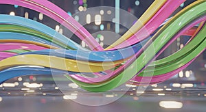 Abstract Colorful Ribbon Flow