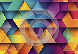 Colorful Abstract Geometric Triangle Pattern Background